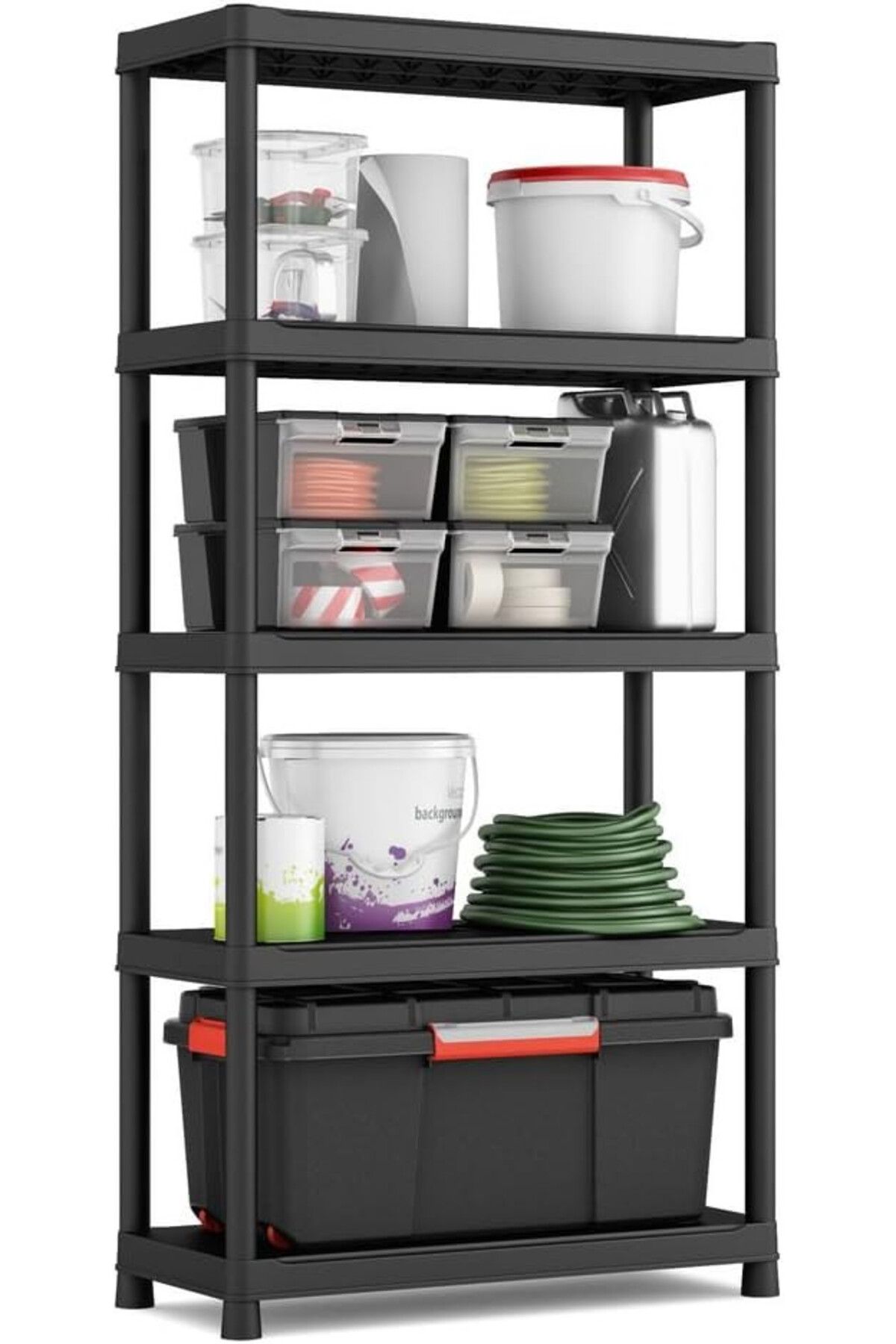 Keter-Plus Shelf Tribac Black 90x40x182cm - Practical 5-Shelf Unit for Efficient Organization 2