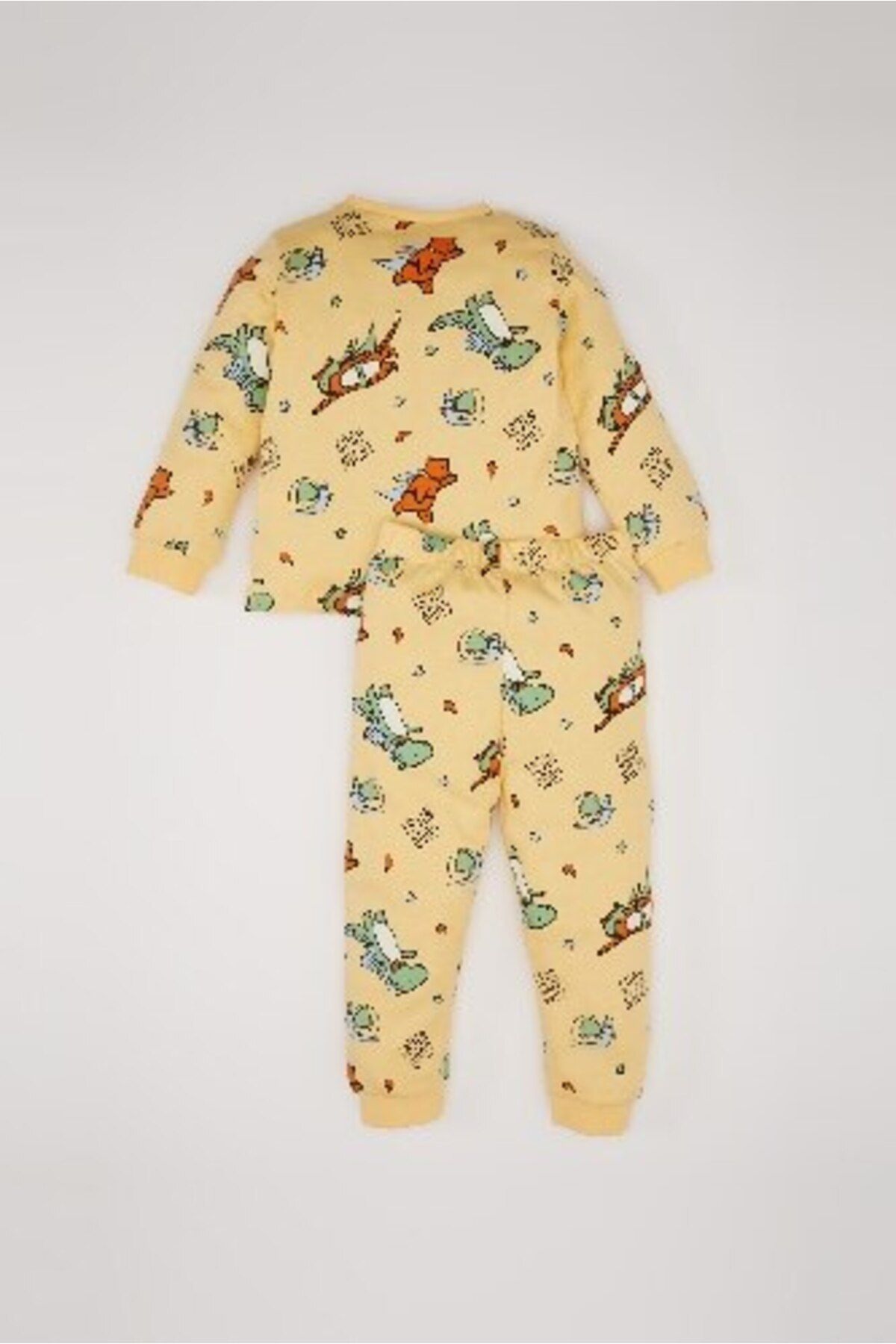 DeFacto-Baby-Pyjama-Set für Jungen – Rundhalsausschnitt, Dinosaurier-Aufdruck, lange Ärmel, elastische Taille, langer Boden D7143A 5