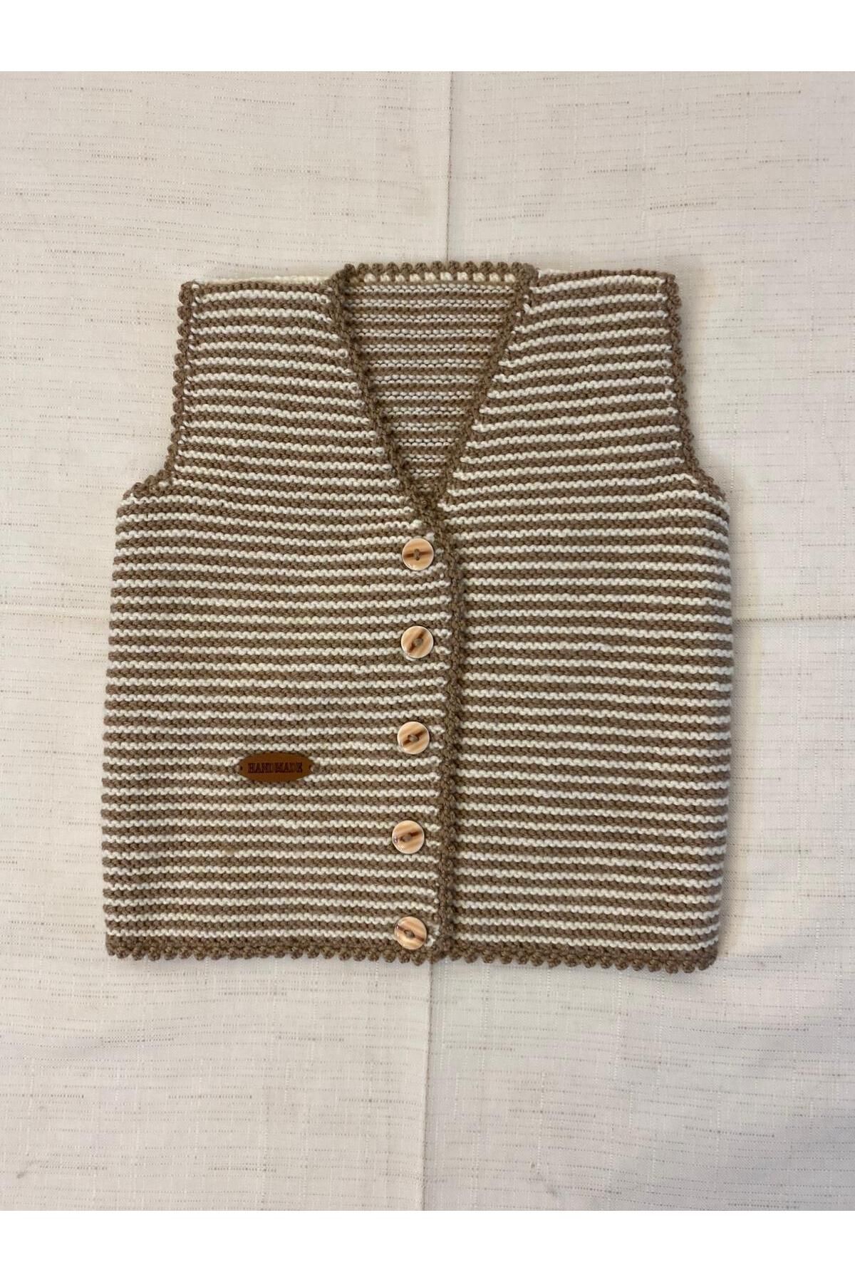 Vinezza Home Collection-Vi̇nezza Home Collection Hand Knitted Baby Vest 1