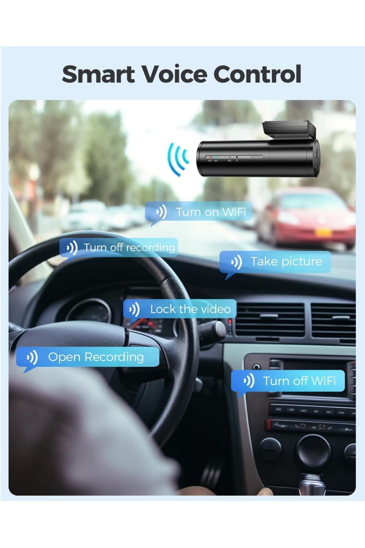 AZDOME-4K Front+ Rear Dash Cam M300S with WiFi, Dash Cam Front and Rear GPS 64GB SD Card included 7