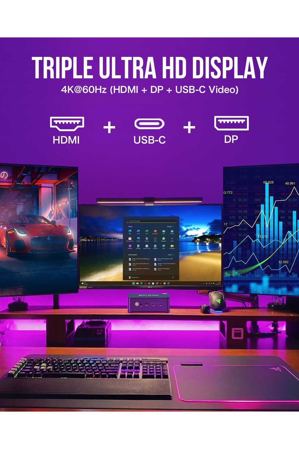 GMKtec-NucBox M5 Plus Desktop Ultracompact Mini PC Gaming, Desktop Computer Windows 11 Pro, AMD Ryzen 7 5
