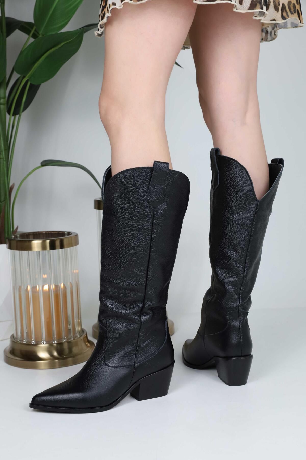 Sibel Durmaz-Aramex Black Genuine Leather Dallas Boots 2