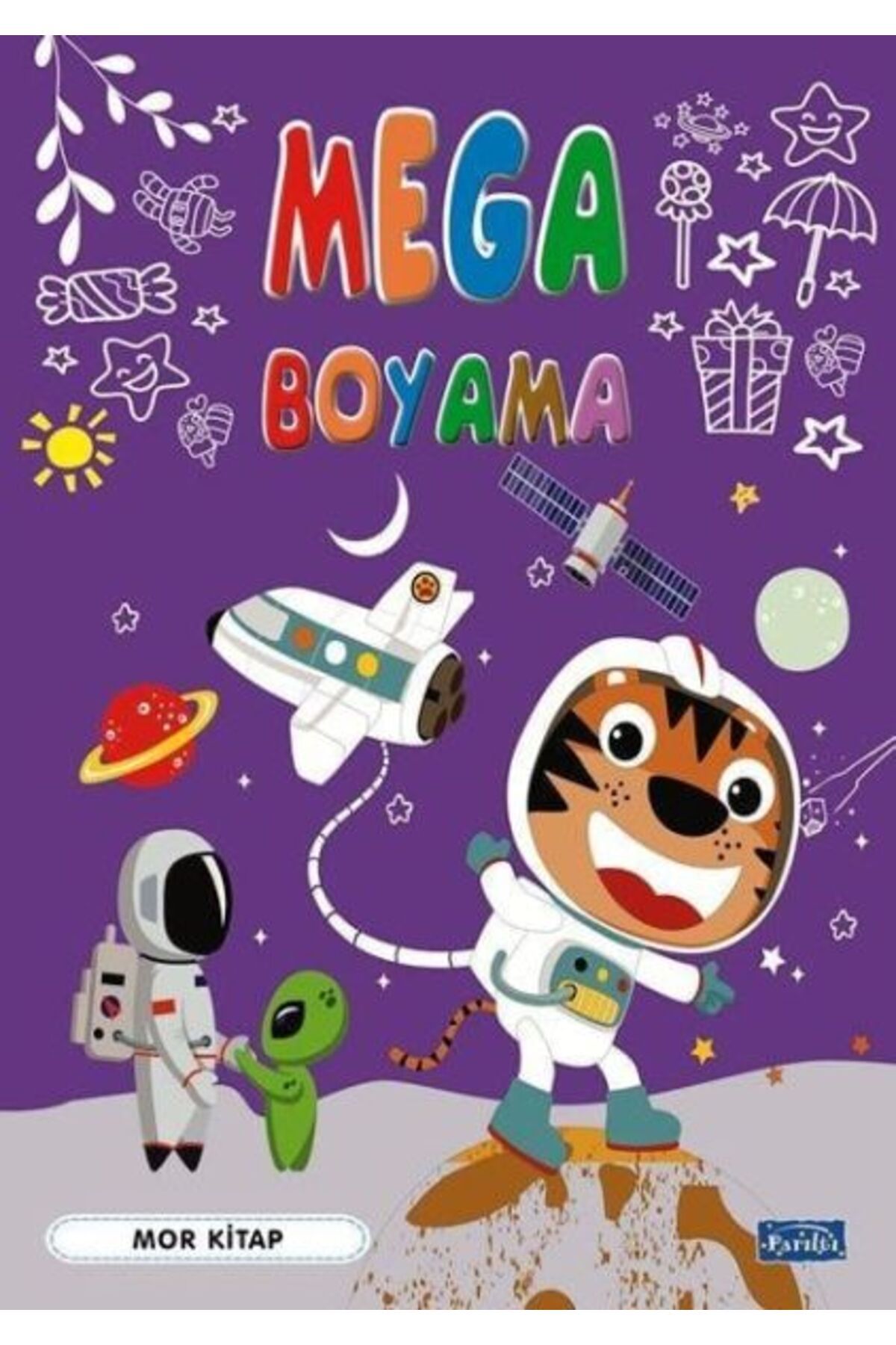 Parıltı Yayınları Mega Boyama Mor Kitap