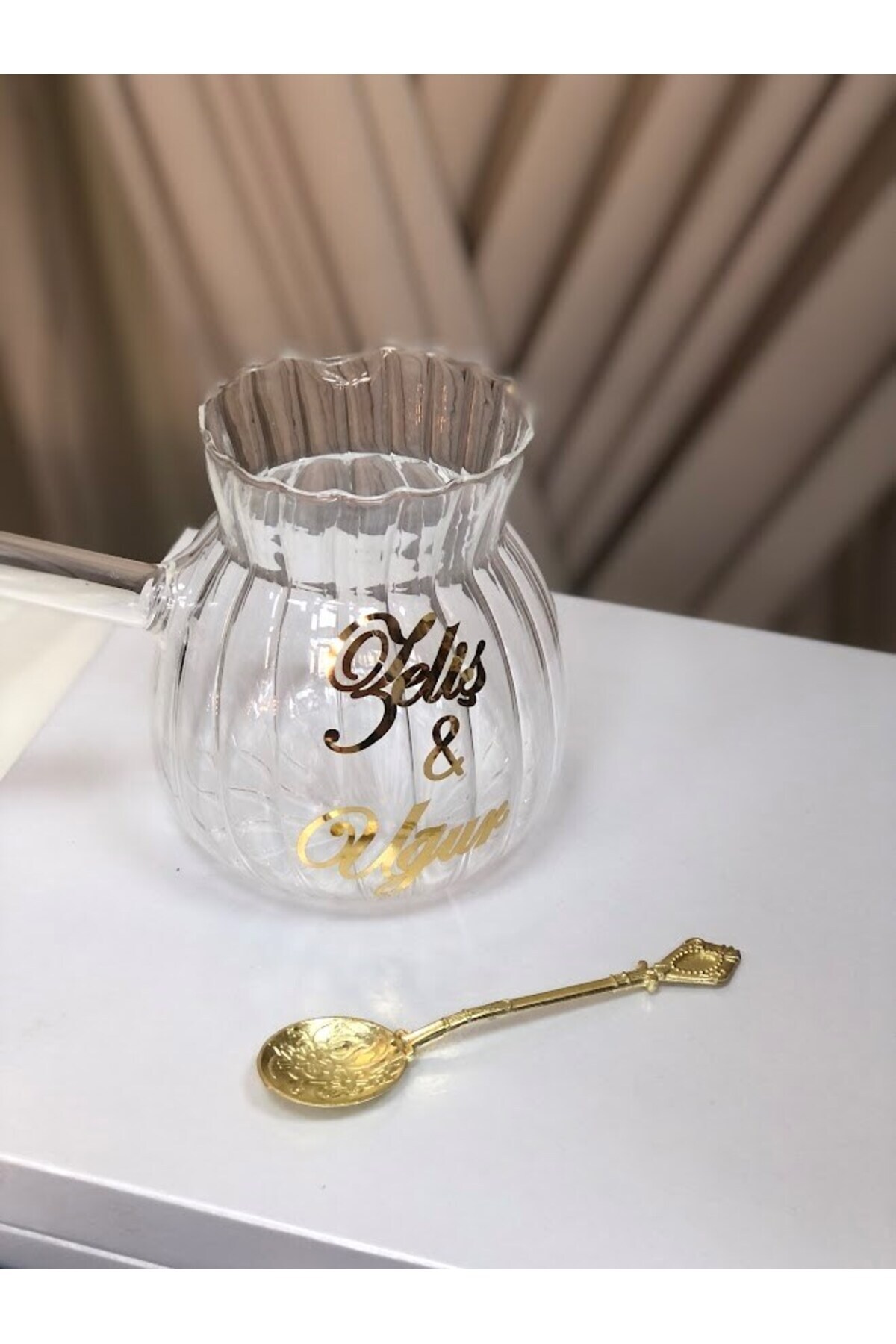 Masalsı Concept I?simli Cezve Baskılı Cezve Kişiye Özel Cezve Nişan Damat Cezvesi Söz Cezvesi,cam Cezve