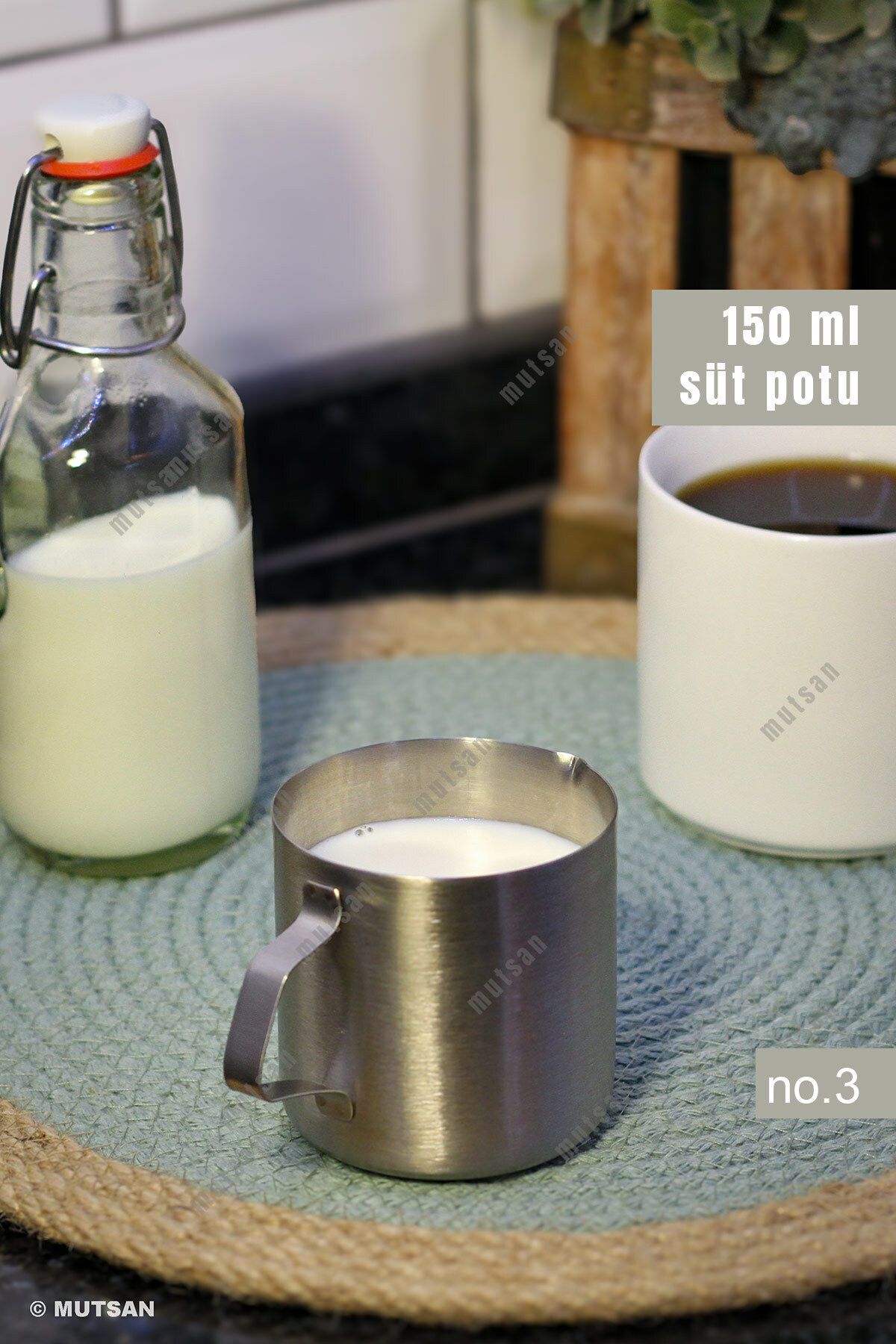 NORREN 6'lı Sütlük Seti - 150 ml | 304 Paslanmaz Çelik | Krema Ve Süt Potu | Pitcher | Süt Sunum Kabı