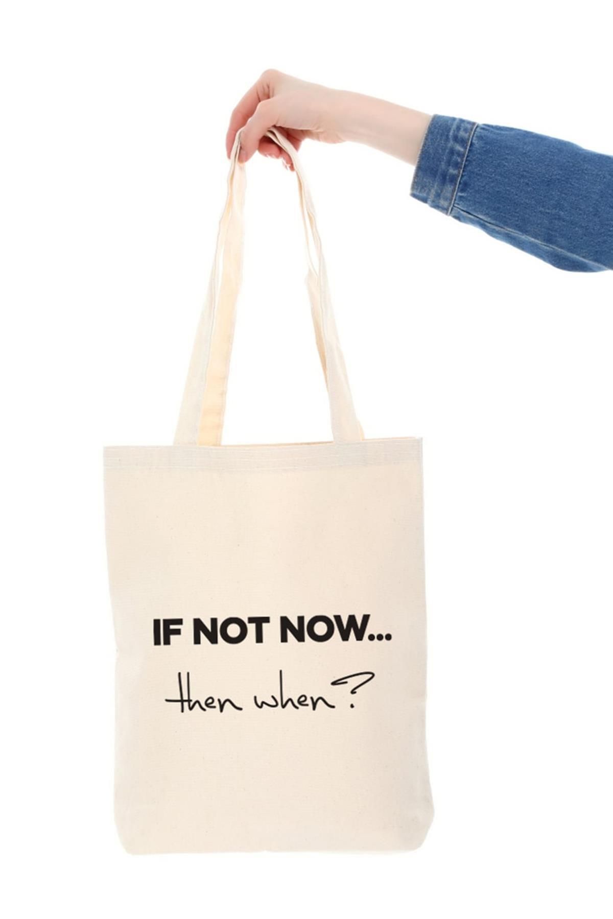 Çınar Bez Çanta-Canvas If Not Now Cloth Bag C0541 8