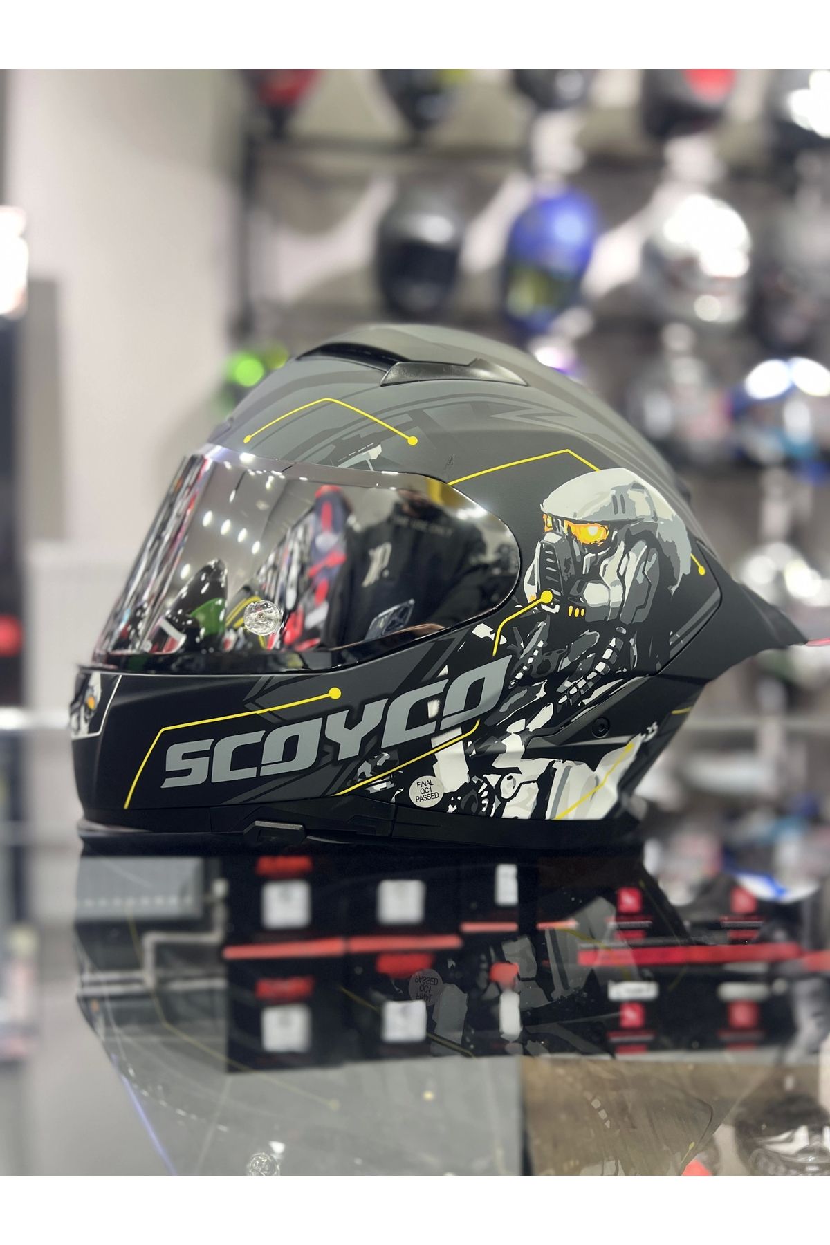 Scoyco-871 Cyber Silver Visor Closed Helmet 5