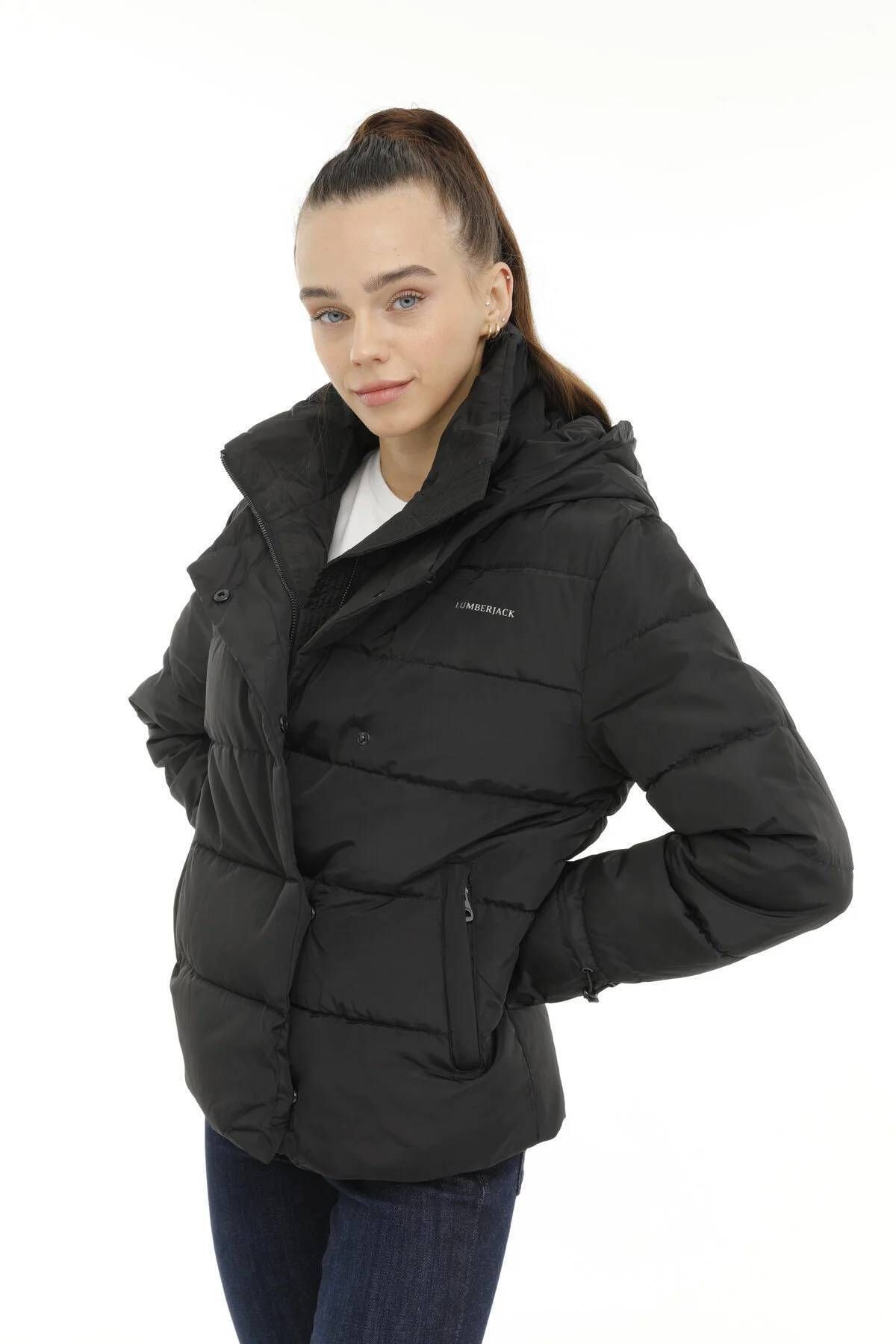 lumberjack A10139884308010 101398843 Wl Karına 2Sn71 3Pr Lumberjack Kadın Kaban SIYAH kaban