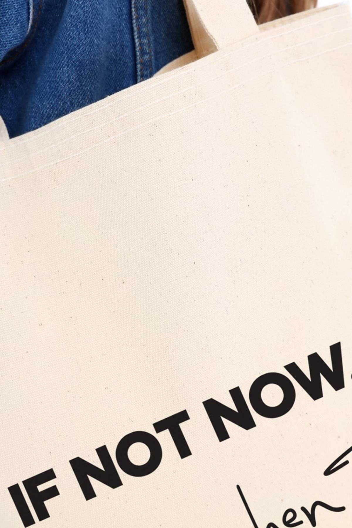 Çınar Bez Çanta-Canvas If Not Now Cloth Bag C0541 6