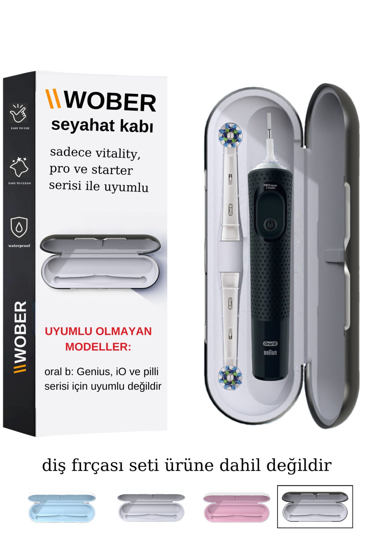 Wober Oral-b Şarjlı Diş Fırçası Ve Yedek Başlığı Için Saklama Kutusu, Vitality Serisine Uyumlu!