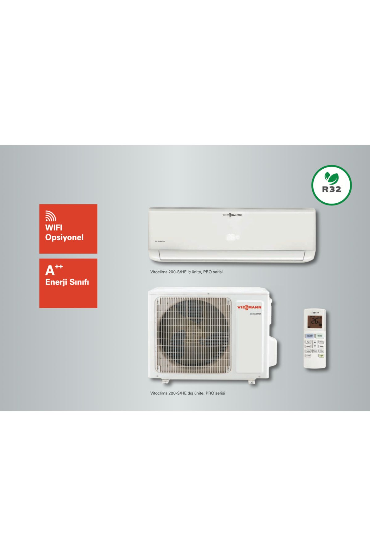 Viessmann Vitoclima 220-s/he Pro Ws2025men3 9000 Btu Inverter Duvar Tipi Klima (MONTAJ HARIC)