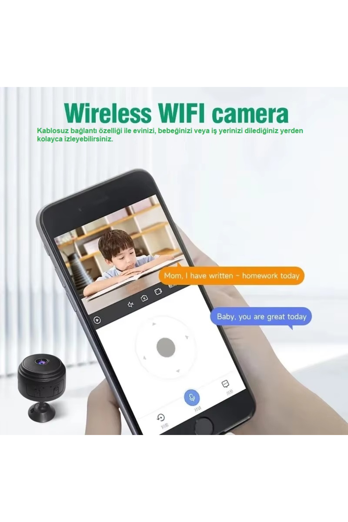 renesta 2K Mini Kamera - Kablosuz WiFi Bebek ve Bakıcı Güvenlik Kamerası fotoğrafı 2 (önizleme)
