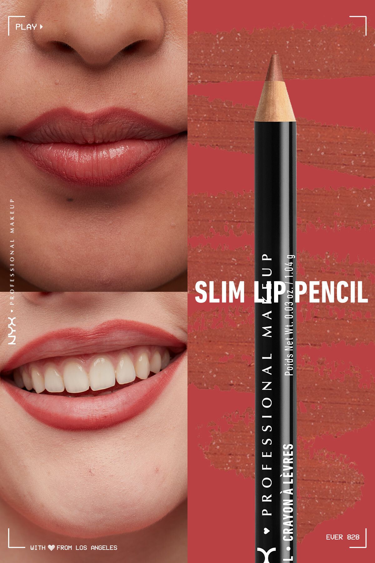 NYX Professional Makeup خودکار لب لب مداد لب باریک اور 800897108281