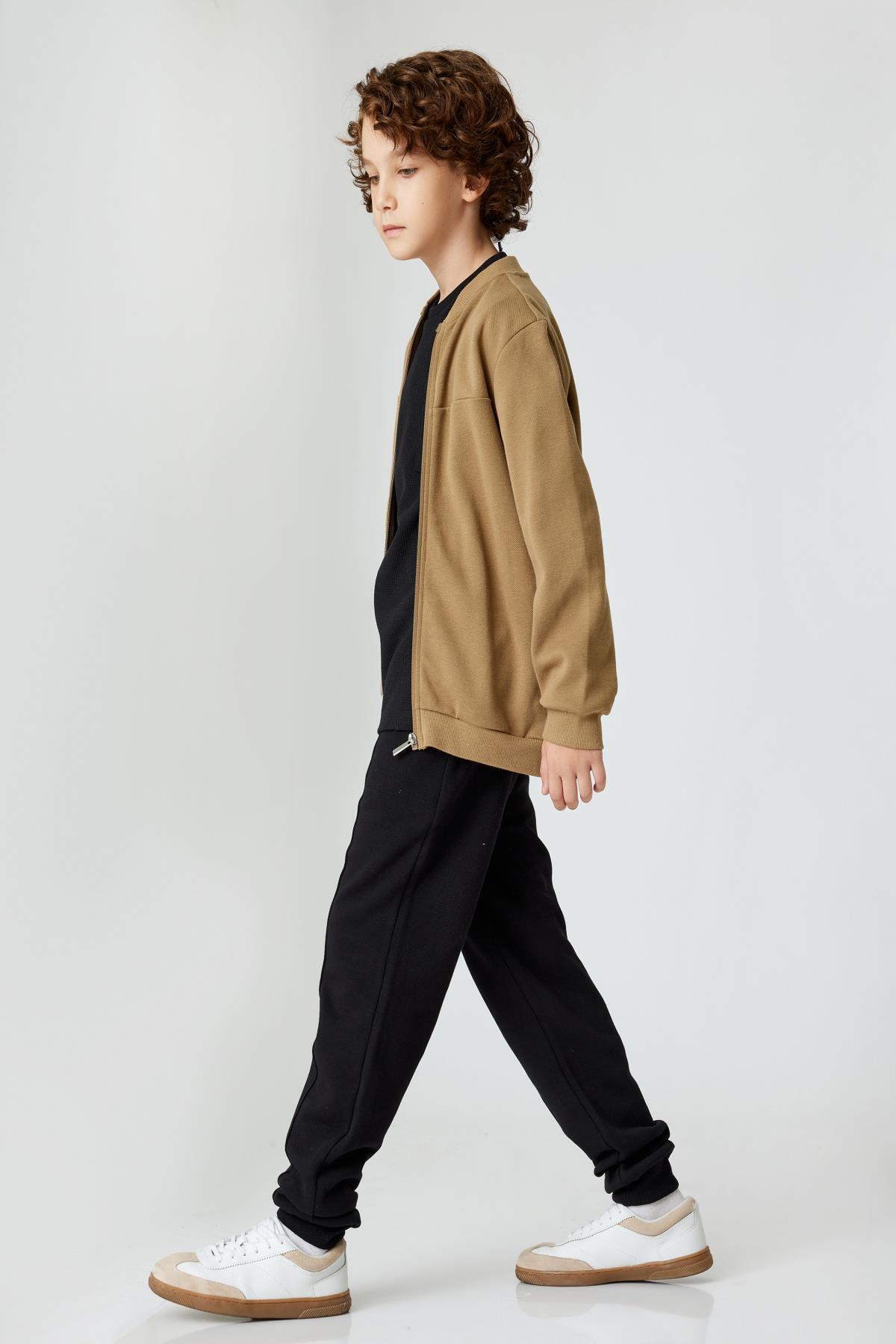 شلوار گرمکن پسرانه مشکی کوتونKoton | 5WKB40146TK اورجینال - تصویر 2