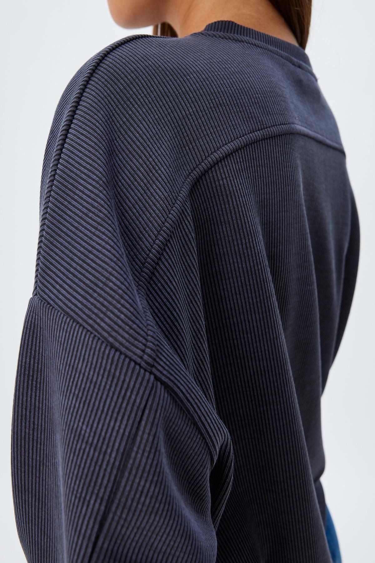 سویشرت زنانه آبی سرمه ای کوتونKoton | 5WAK10063EK اورجینال - تصویر 5