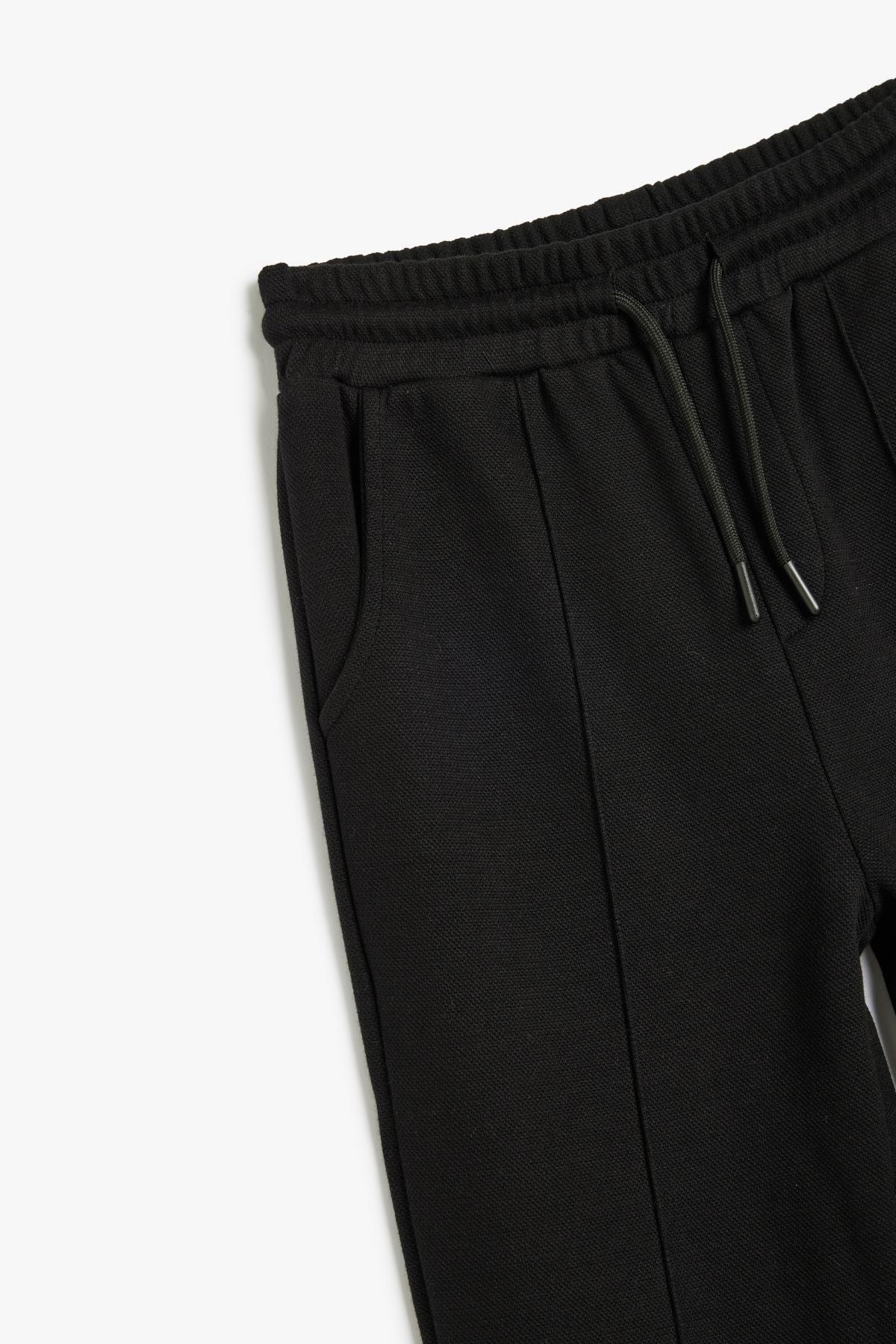 شلوار گرمکن پسرانه مشکی کوتونKoton | 5WKB40146TK اورجینال - تصویر 5