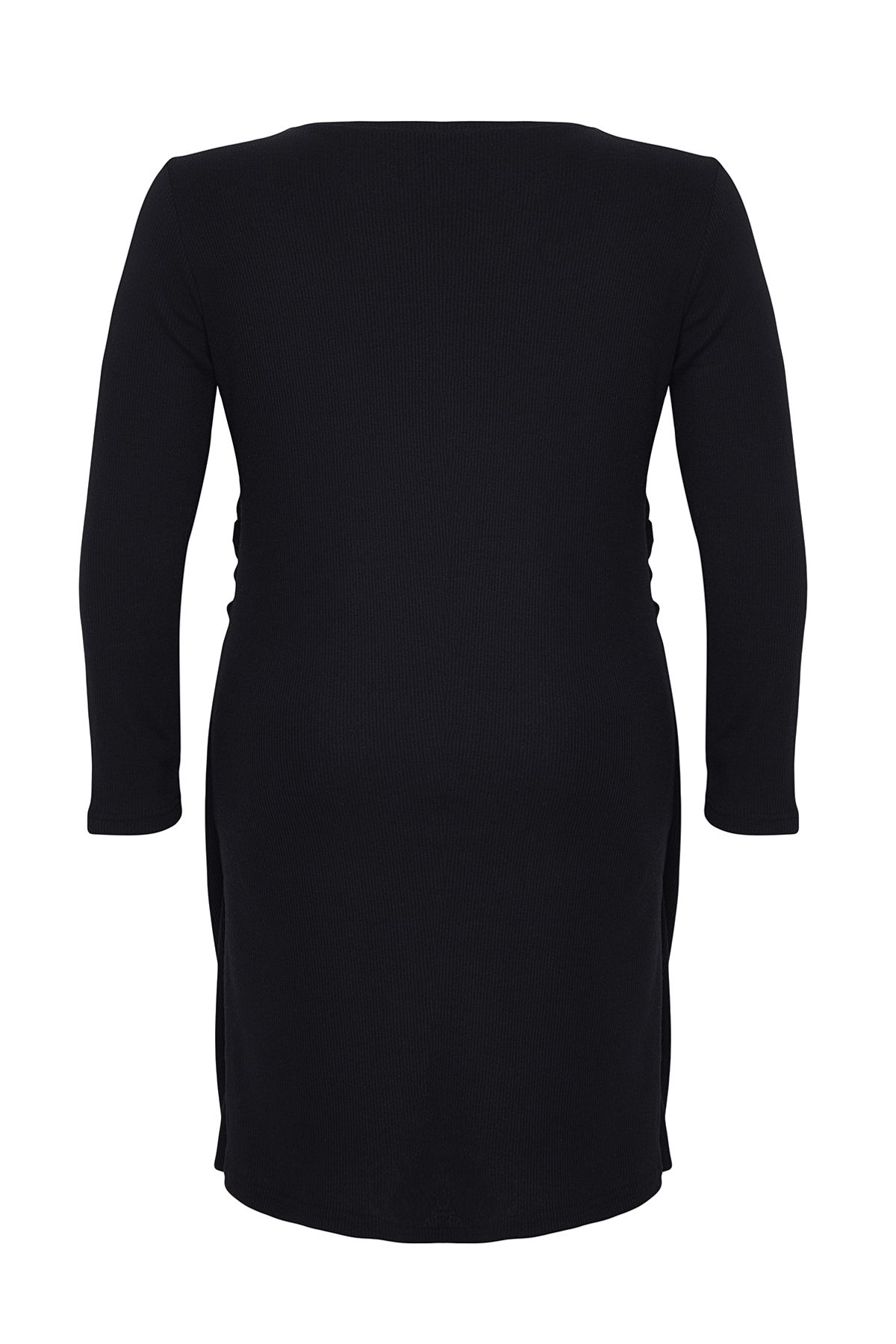 Trendyol Curve-Black Camisole Knitted Plus Size Dress Tbbaw25Ah00083 7