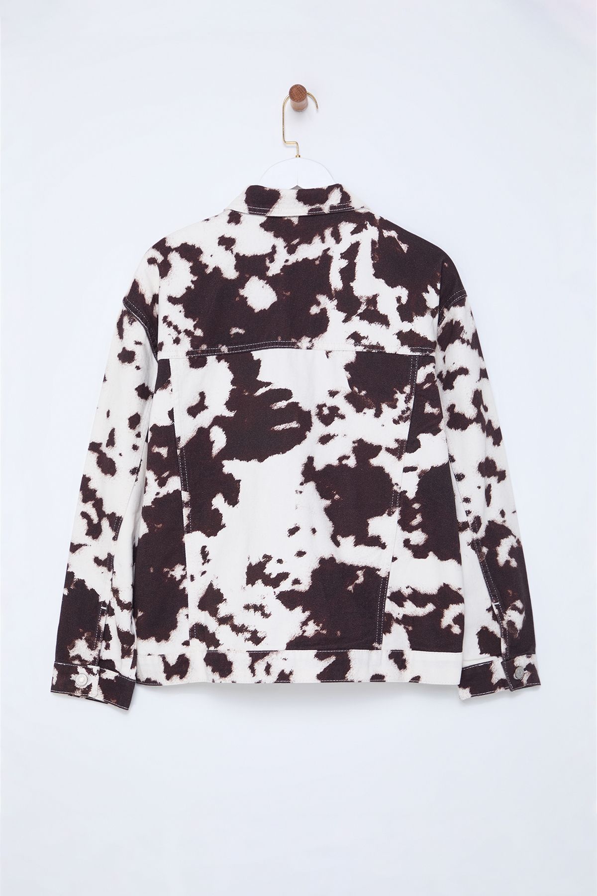 Trendyol Collection-Multicolor Cow Print Denim Jacket Twoaw25Ce00087 7