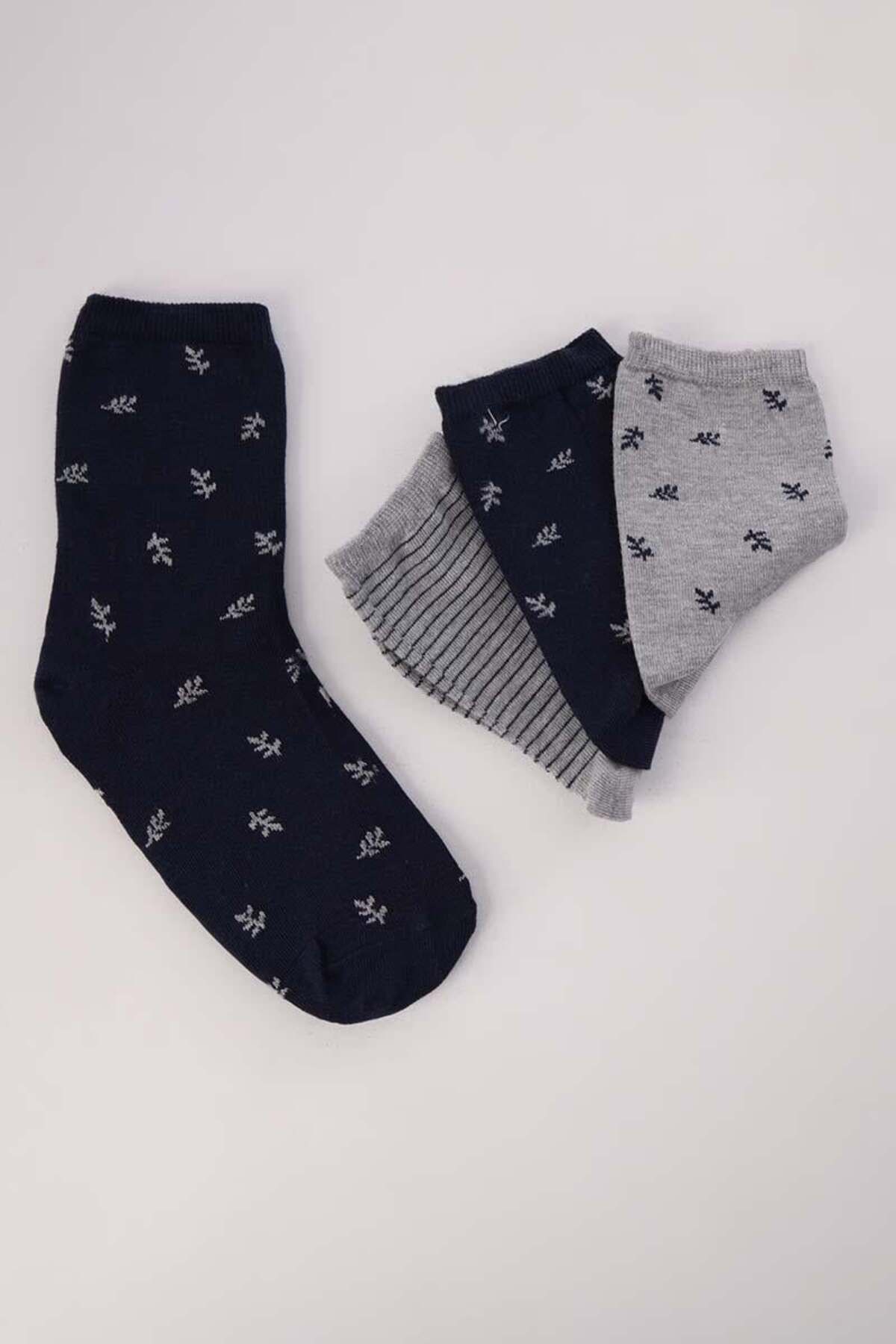 ALLDAY-Gray-Navy-Blue-Gray 3-Piece Socks Set 1