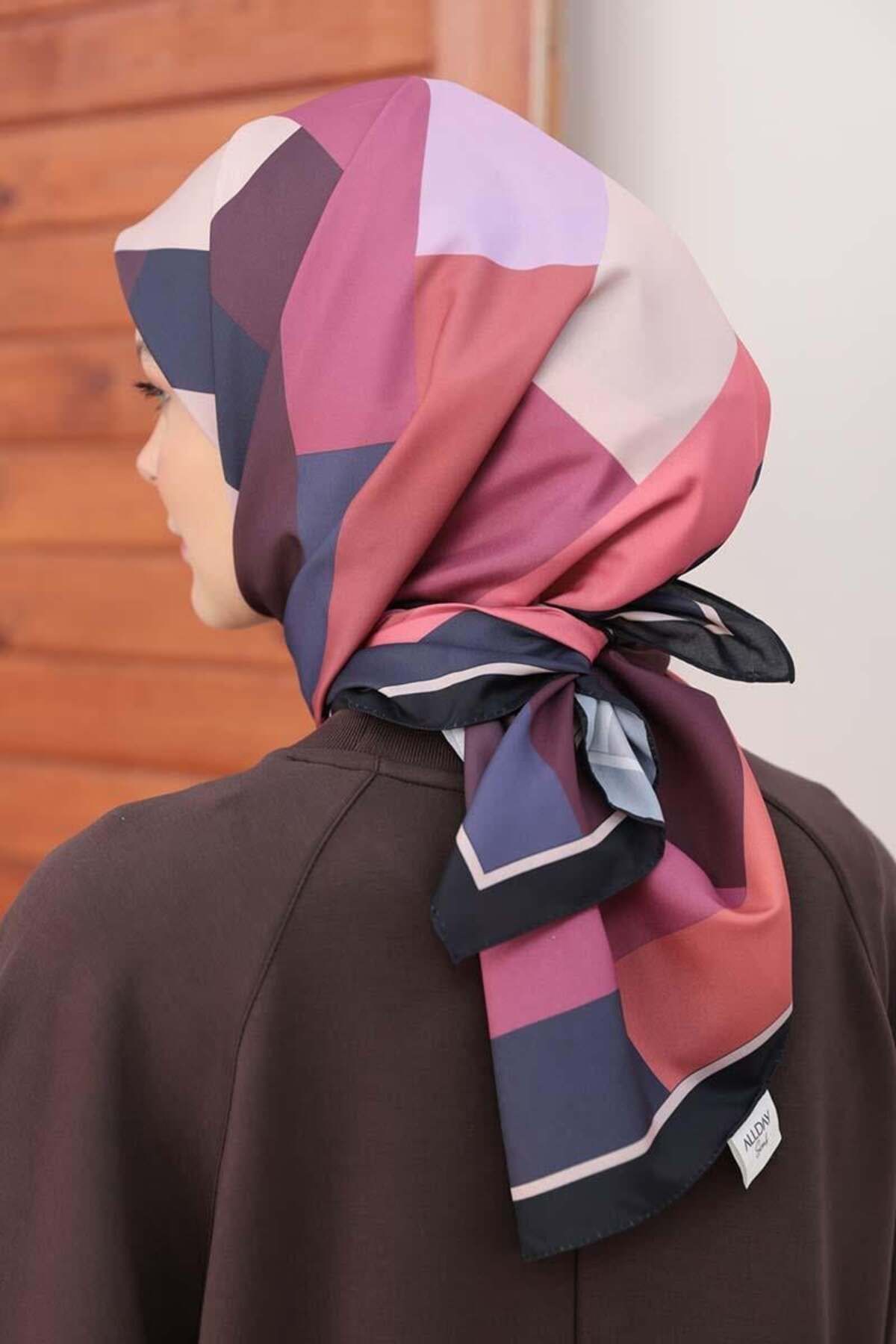 ALLDAY-Burgundy Patterned Cotton Viscose Shawl 3