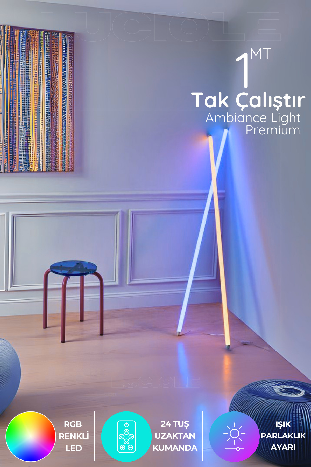 Rgb Led Strip Tube Light Led wall light Remote Controlled Light Lamp Bulb lighting Colorful APLTUBE1