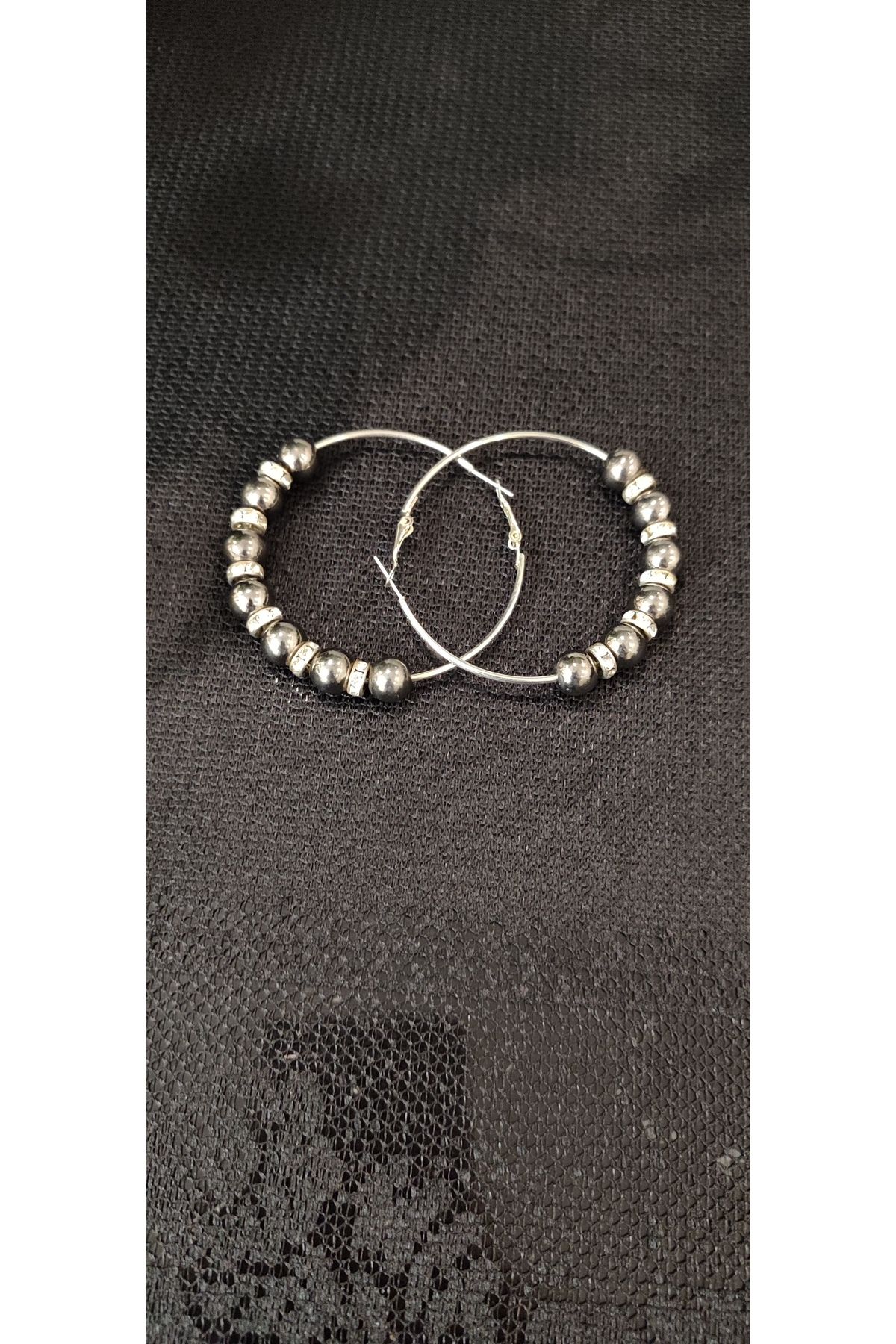 TGBAKS-Nickel Beaded Hoop Earrings 3