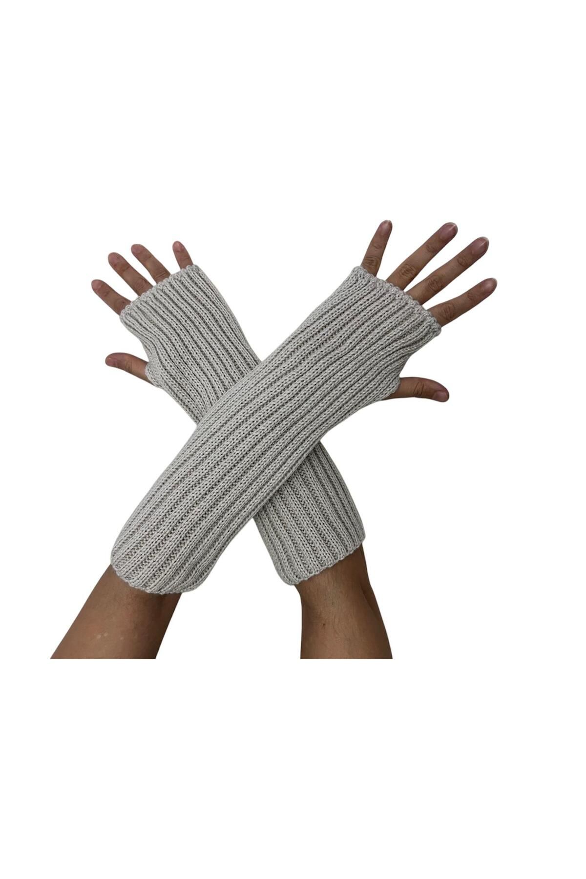 chelababe-Ecru Beige Oversleeve Leggings Multi-Purpose Knitted Fingerless Oversleeve Gloves 4