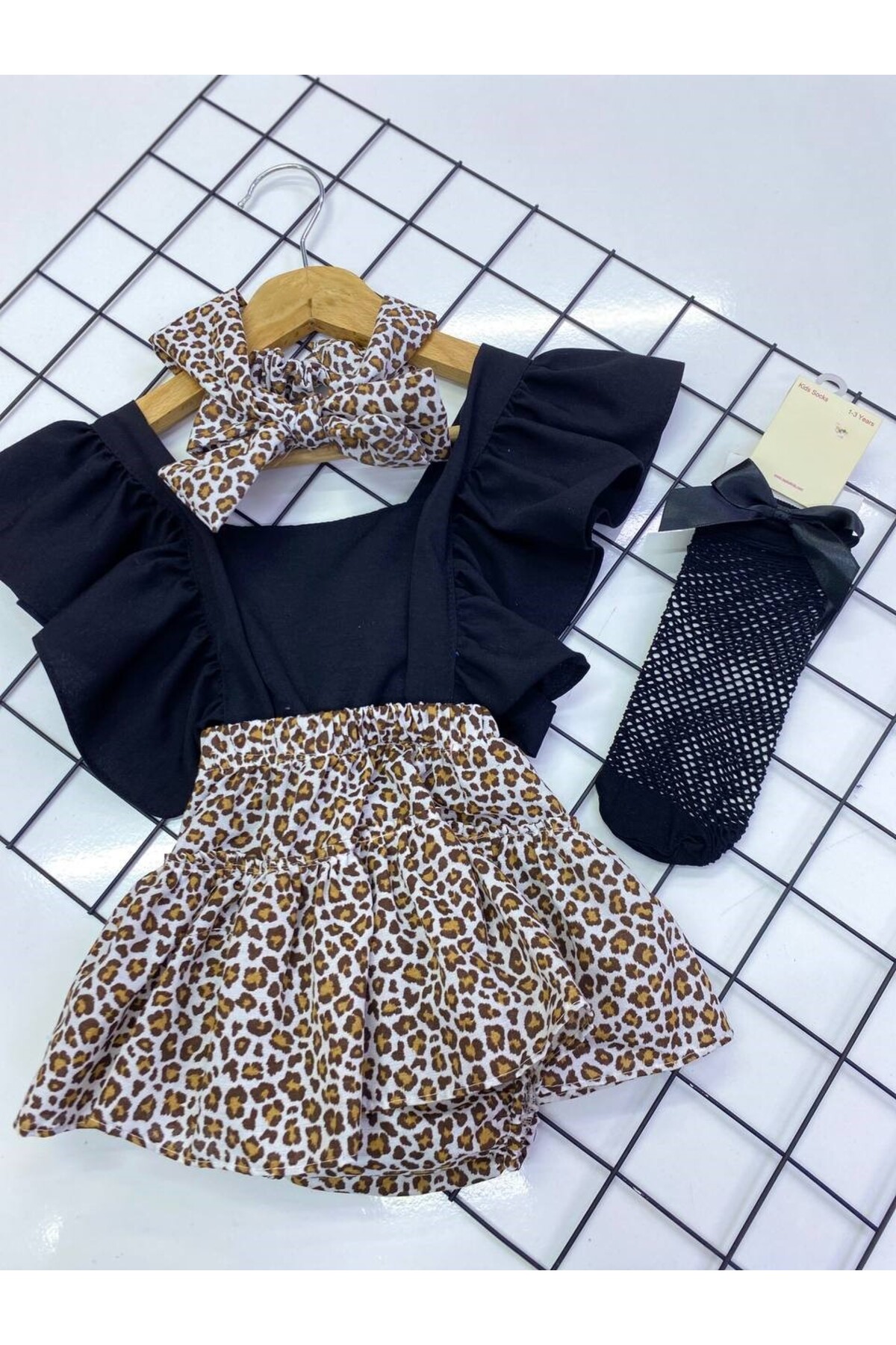 Ensu bayb Bebek Leopar Desenli Slopet Elbise fotoğrafı 2 (önizleme)