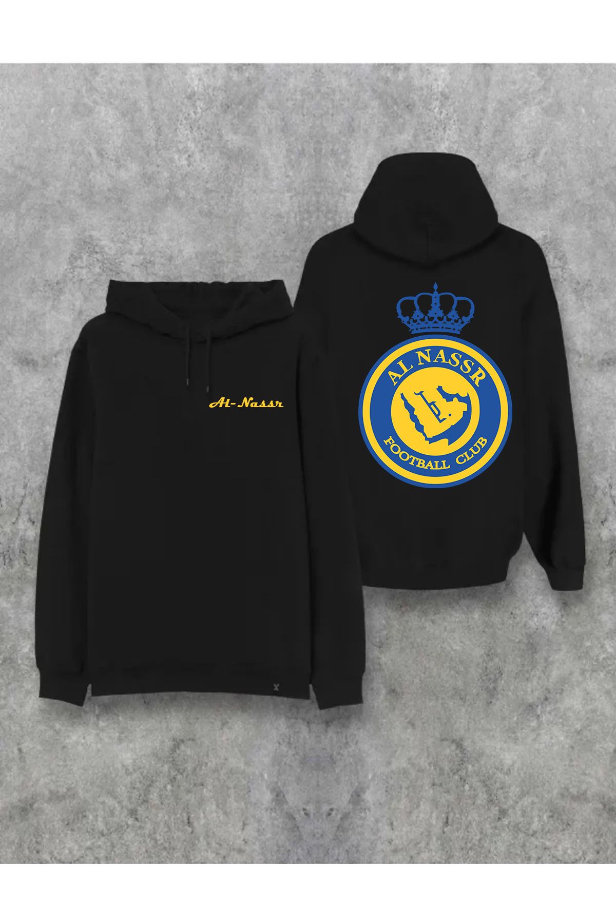 Pisa Art Al Nassr Logo Ön Arka Özel Tasarım Kapşonlu Sweatshirt & Eşofman Altı 2'li Kombin