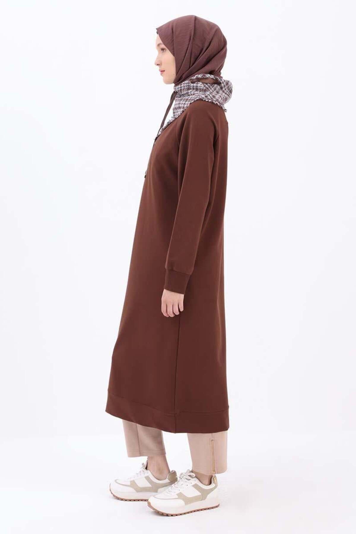 ALLDAY-Bitter Coffee-Tweed Garnished Sweat Tunic 3