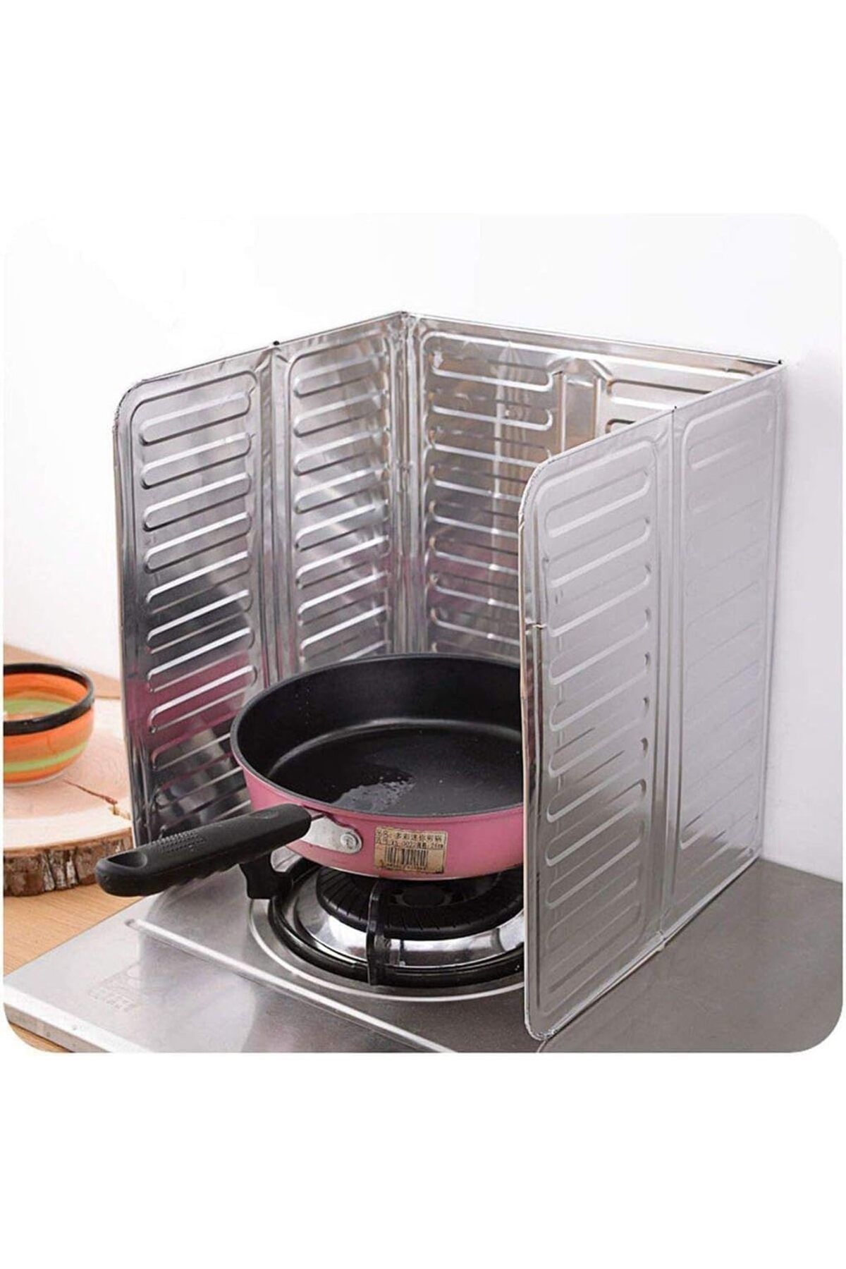 Özgünler Ticaret-Aluminum Plate - Stove Oil Splash Protector, Folding, Easy to Wipe Picnic Tube, Anti-Wind Panel 4