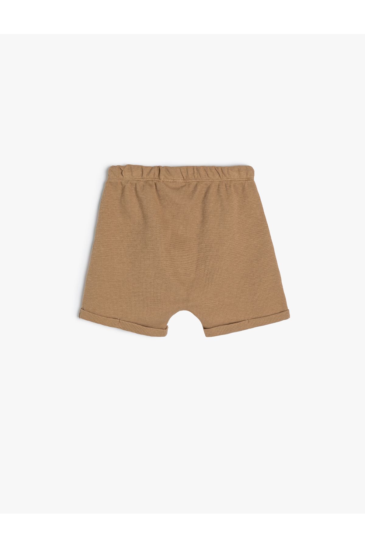 Koton-Basic Shorts Textured Pocket Elastic Waist Cotton 2