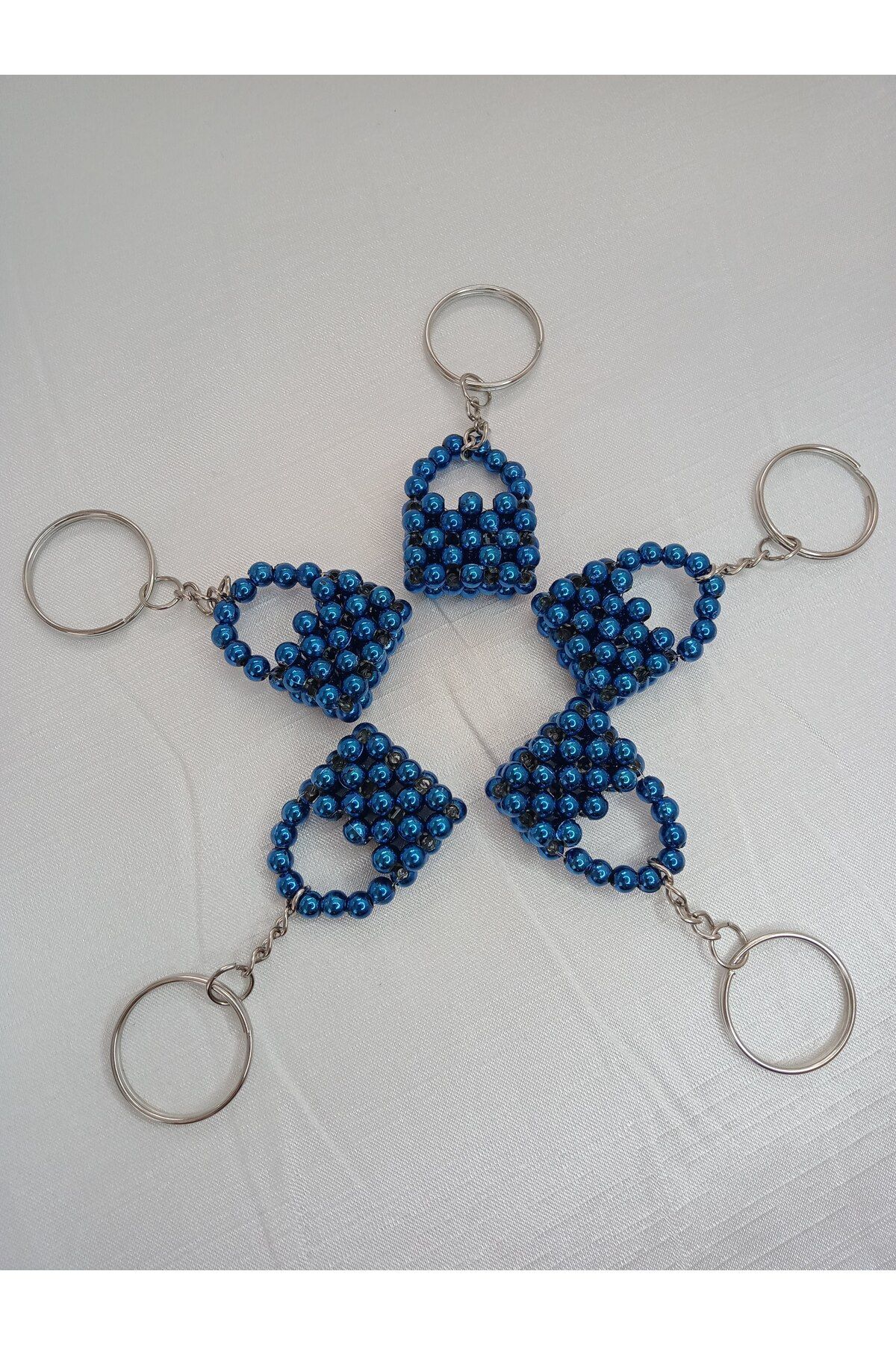 ebsa-Blue Bag Model Gift Keychain Promise Engagement Henna Birthday (5 Pcs) 3