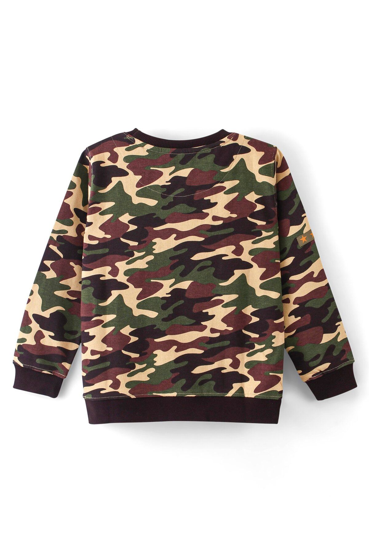 Pine kids-Full Sleeves Biowashed Sweatshirt Camouflage Print - Green & Brown 2