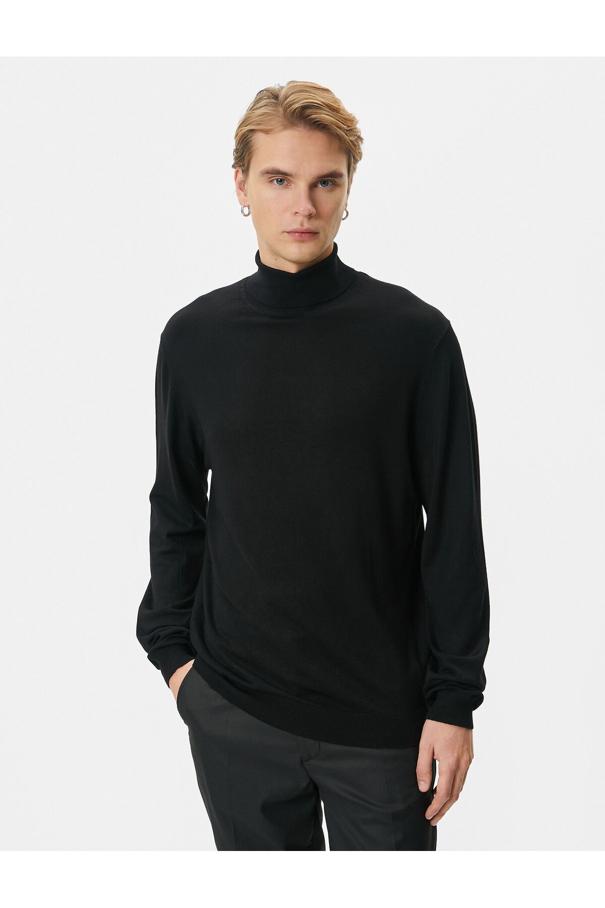 Koton-Rollkragenpullover Strickpullover Basic Langarm Viskosemischung 3