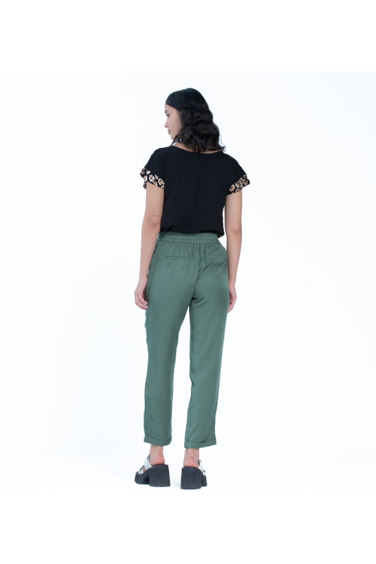 Zabaione-Green High-Waist Pants 5