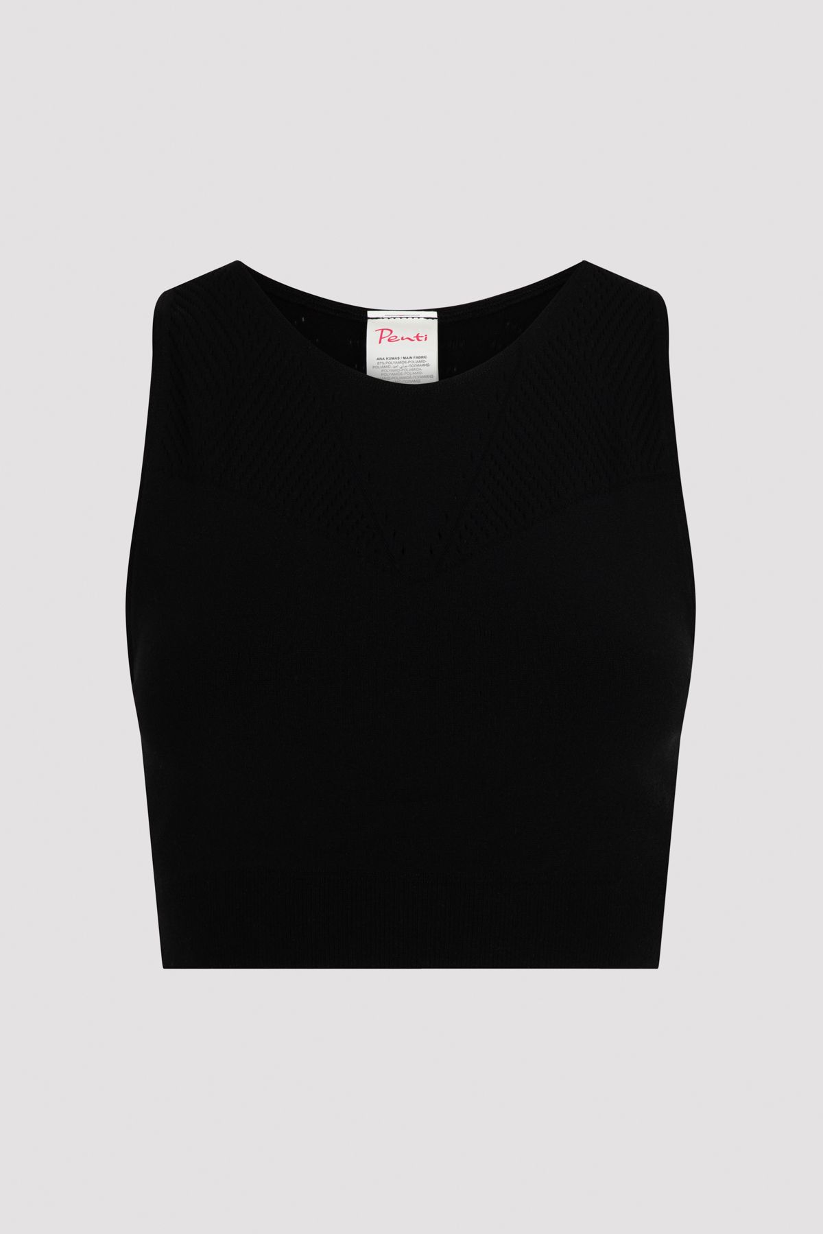 Penti-Crop top negru fără cusături 5