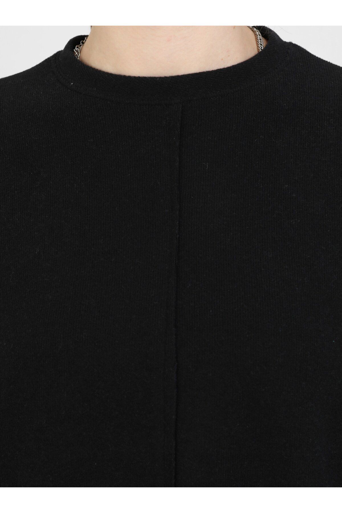 Benin-Soft Textured Overisze Thessaloniki Sweatshirt - Black - Benin 4