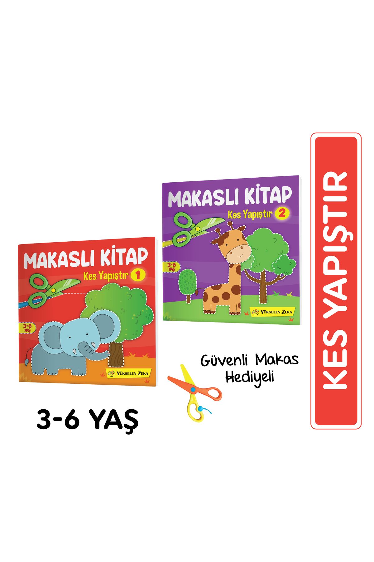 yükselen zeka Kes Yapıştır Makaslı Set (GÜVENLİ MAKAS HEDİYELİ)