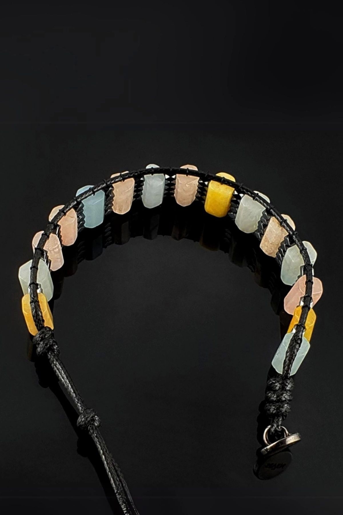 Seven Art Jewelry-Natural Stone Bracelet, Morganite Bracelet, Cylinder Bracelet, Men's Bracelet, Women's Bracelet 4
