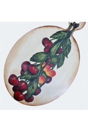 Lotus El Çizimi El Boyaması Kiraz Desenli Ahşap Mutfak Panosu Mutfak Tablosu ...