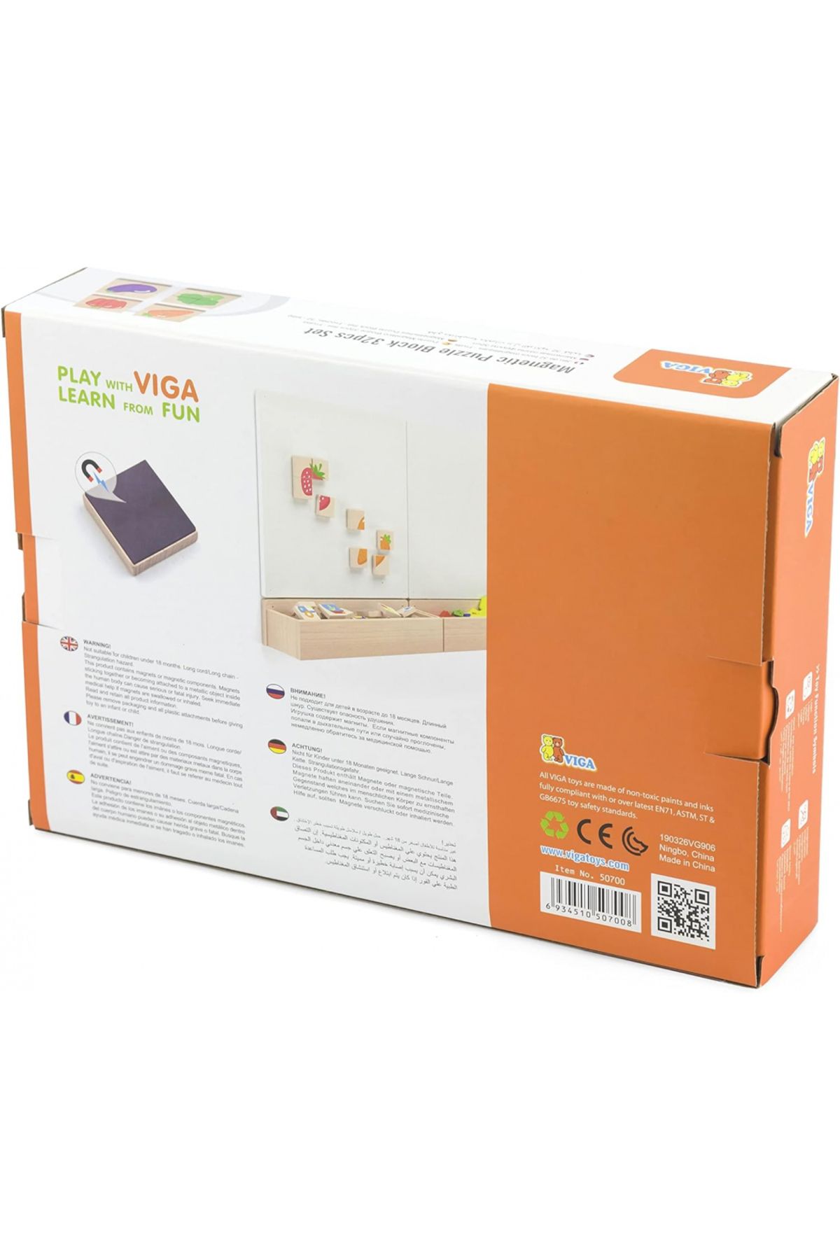 Viga-Magnetic Fruits Block Puzzle 32-Pieces Set 3