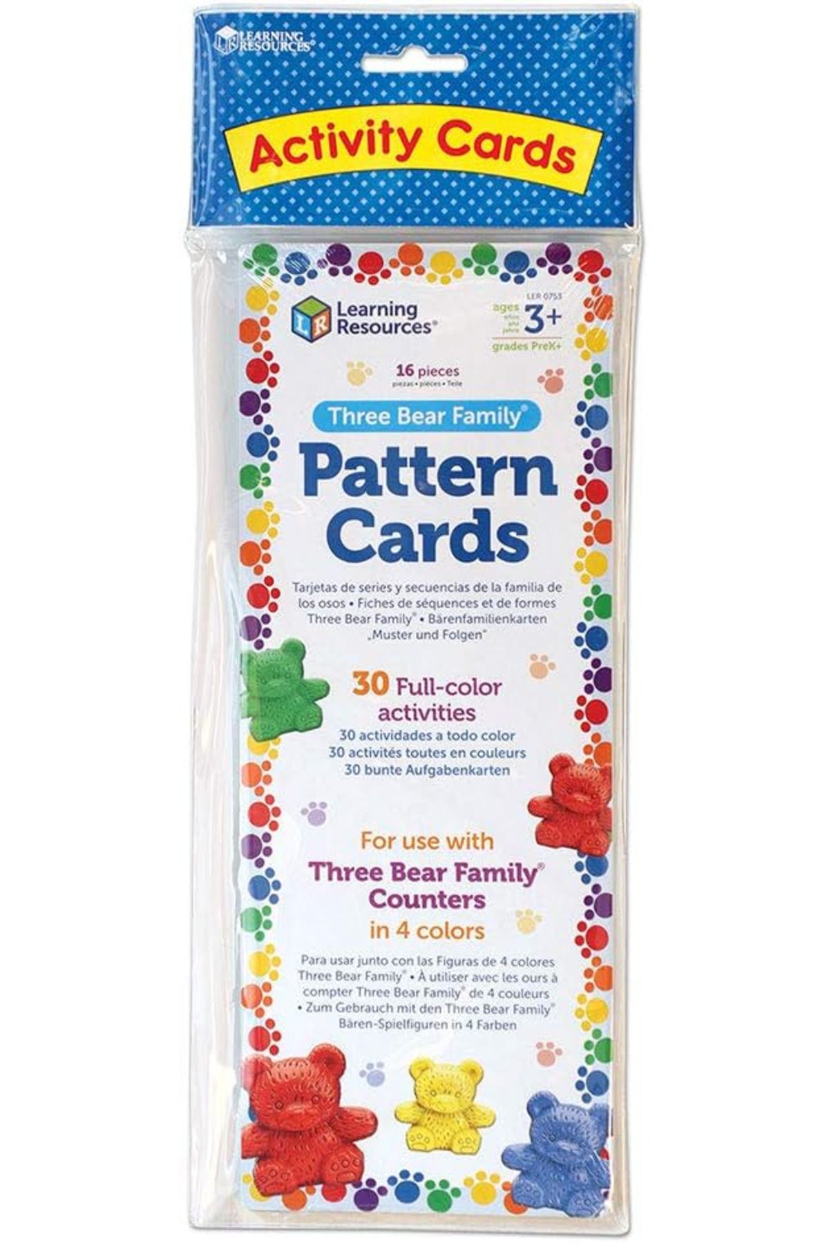 Learning Resources-Three Bear Family pattern Cards Set of 16-LER0753 2