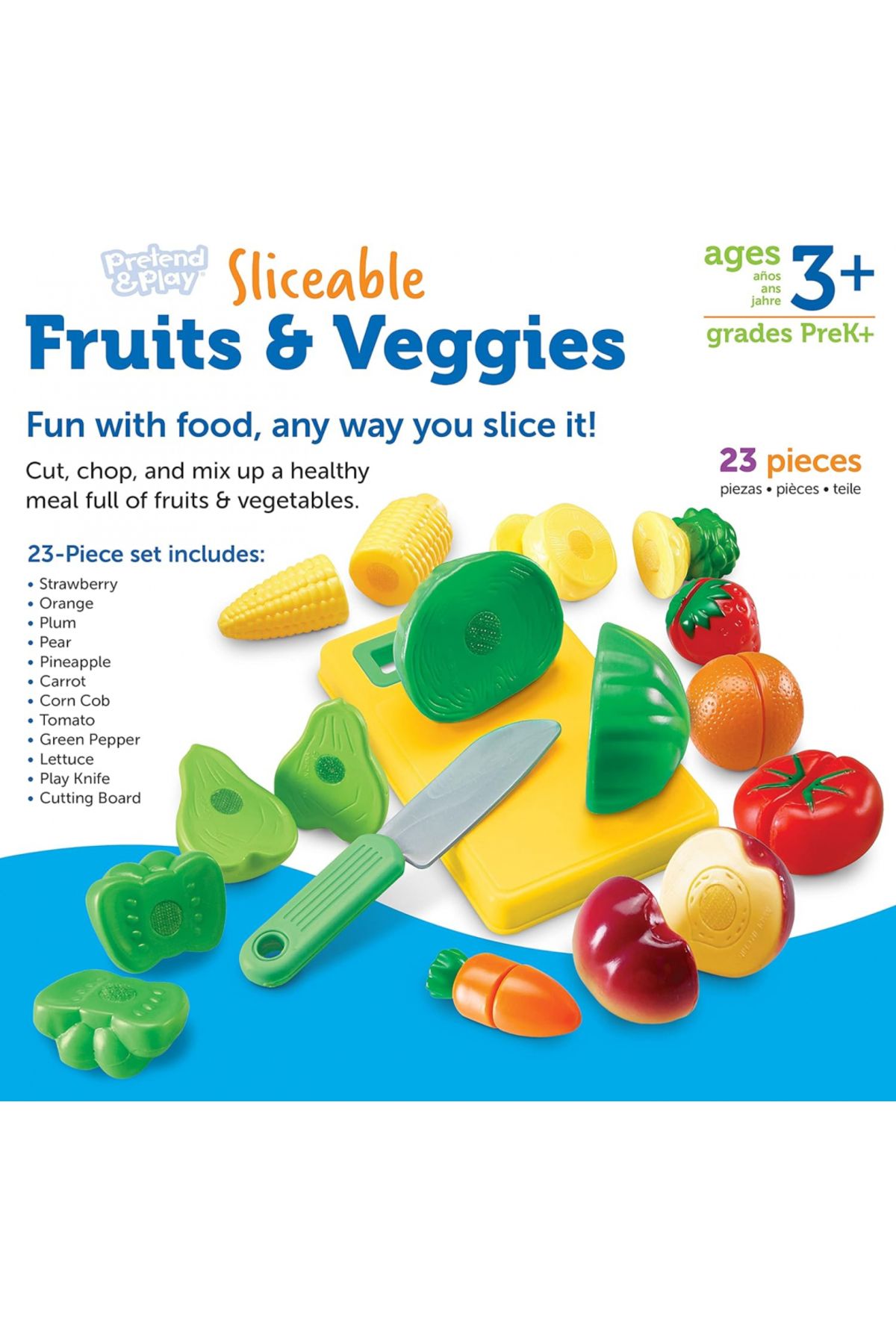 Learning Resources-Pretend and Play Sliceable Fruits and Veggies-LER7287 6