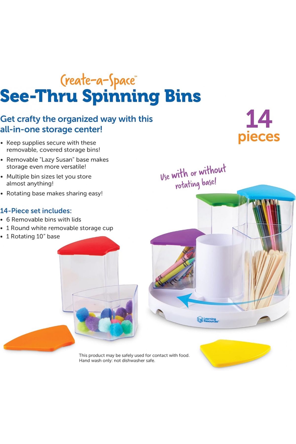 Learning Resources-Create A Space See-Thru Spinning Bins-LER3711 5