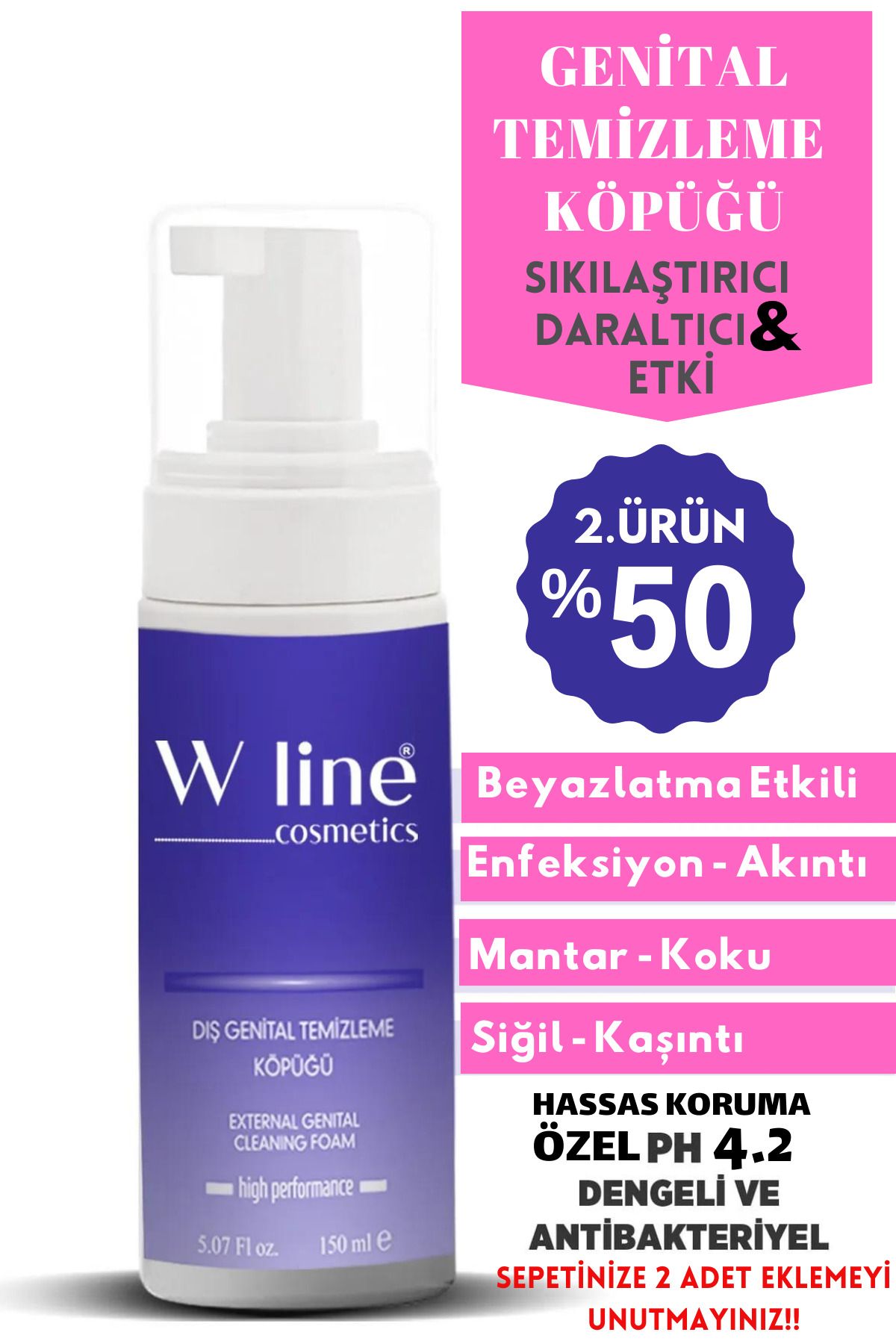 wline Genital Bölge Intim Köpüğü Jel 150 ml