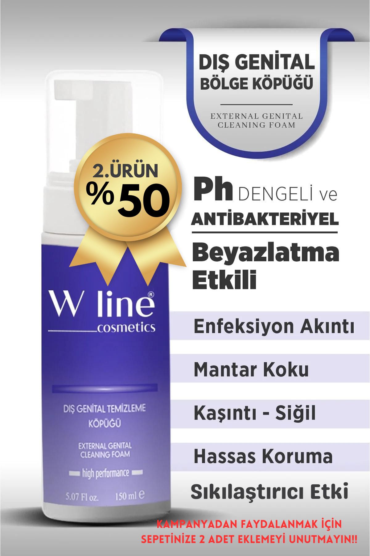 wline Intim Ph Dengeli Genital Bölge Koku Giderici Yıkama Köpüğü