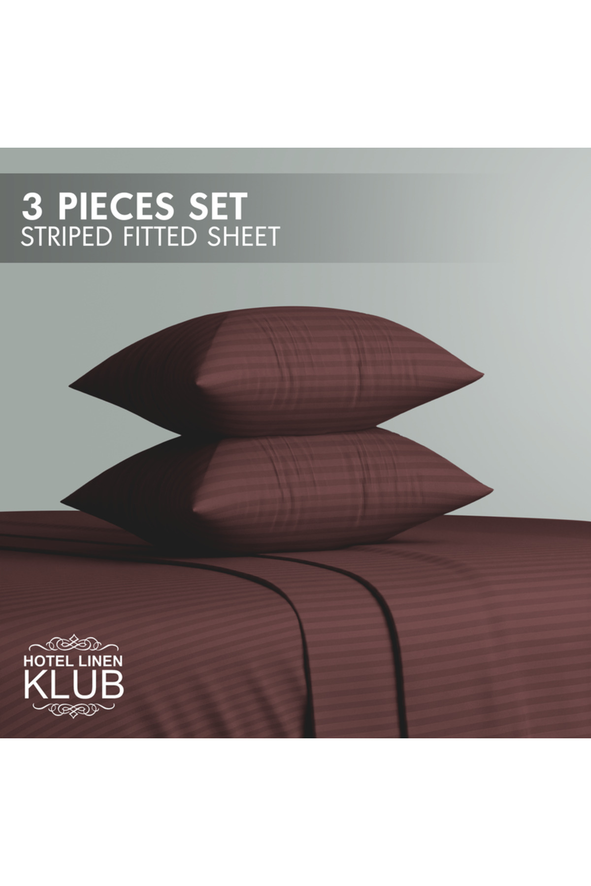 Hotel Linen Klub-Queen-Striped Fitted Sheet Set - Premium and Durable Quality, Deep Pocket for a Perfect Fit 2