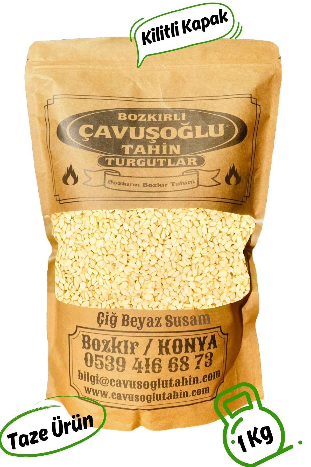 Bozkırlı Çavuşoğlu Çiğ (KAVRULMAMIŞ) Beyaz Susam 1000g