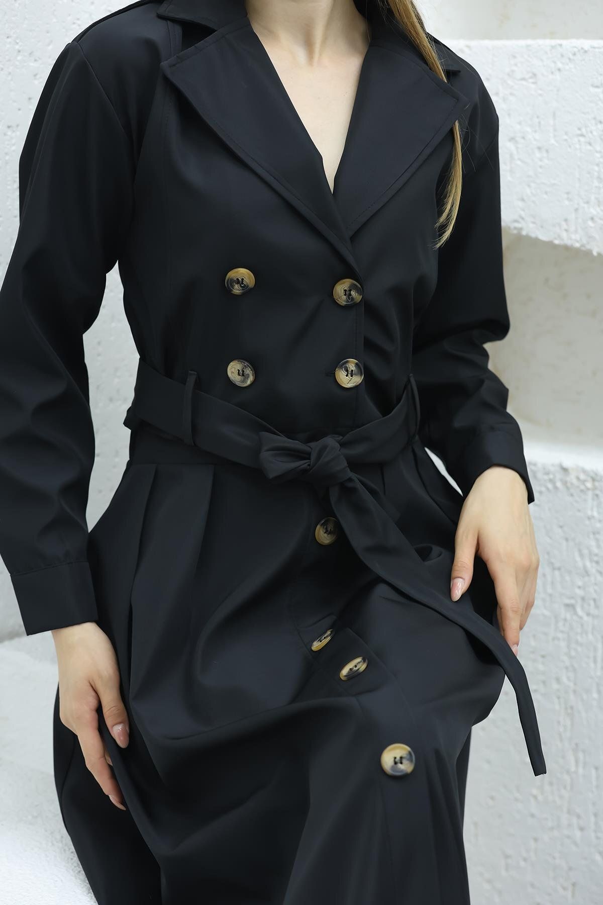 QUBERZ-Black Bondit Skirt Suit 1